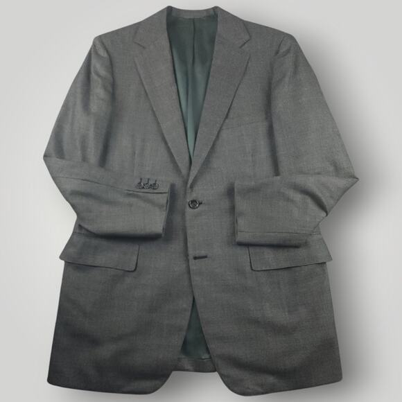 Vtg Single Breasted Suit Mens 40R/34R Classic Fit Wool 2 Piece Glen Check Plaid - Picture 3 of 16